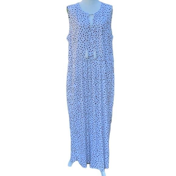 beachlunchlounge Polka Dot Sleeveless Dress Size XL - Picture 1 of 6